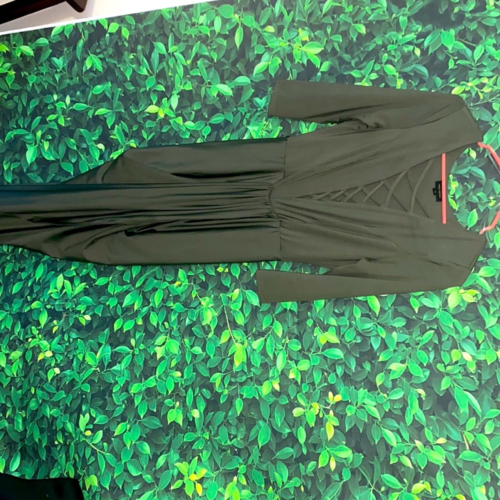 Beautiful Green Draping Dress with Split